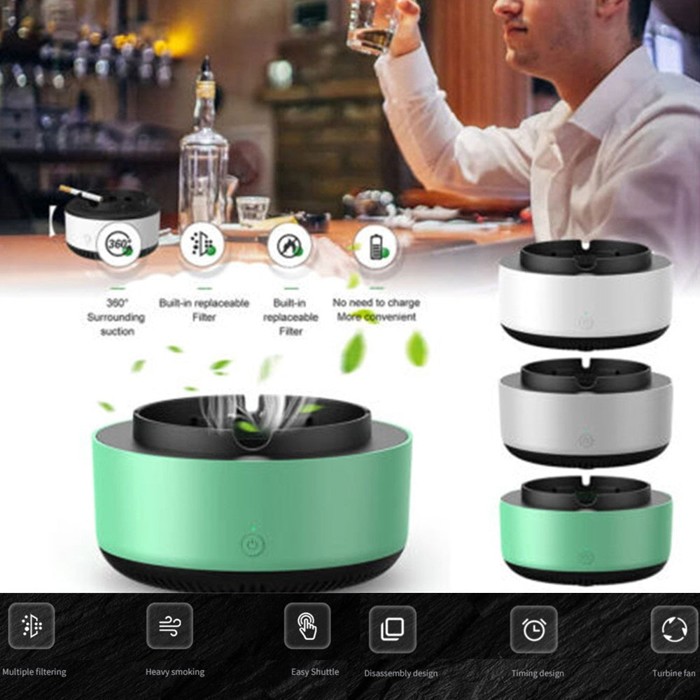 Smokeless Portable Ashtray with Air Purifier